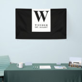 Banderoles Black Minimalist Wedding Monogram | Newlywed Desig (Salon professionnel)