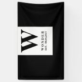 Banderoles Black Minimalist Wedding Monogram | Newlywed Desig (Vertical)