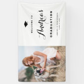 Banderoles Black Modern Calligraphy Photo Graduation Bienvenu (Vertical)