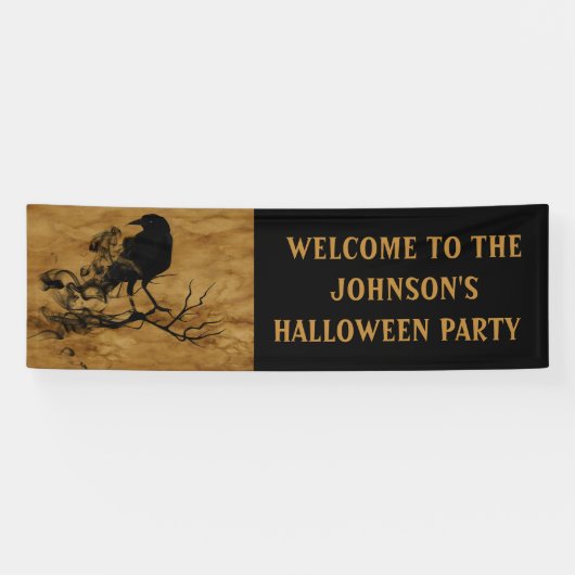 Banderoles Black Raven Magie Halloween Party (Horizontal)