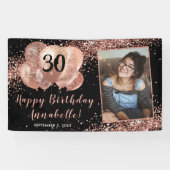 Banderoles Black Rose Gold Parties scintillant Ballons photo (Horizontal)