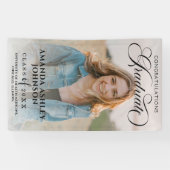 Banderoles Black Script Félicitations Photo Graduation (Horizontal)