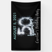 Banderoles Black Silver 50 et toujours Fabuleux 50e anniversa (Vertical)