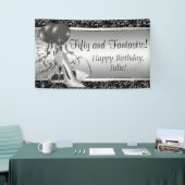 Banderoles Black Silver High talon Chaussure fête d'anniversa (Salon professionnel)