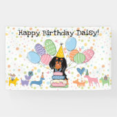 Banderoles Black Tan Cavalier King Charles Spaniel Anniversai (Horizontal)