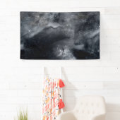 Banderoles Black White Galaxy Nebula Painting (En situation)