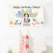 Banderoles Black White Goldendoodle Chien fête d'anniversaire (En situation)