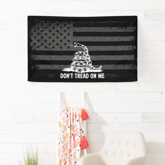 Banderoles Black & White Ne pas me taper sur le drapeau améri (En situation)