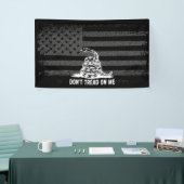 Banderoles Black & White Ne pas me taper sur le drapeau améri (Salon professionnel)