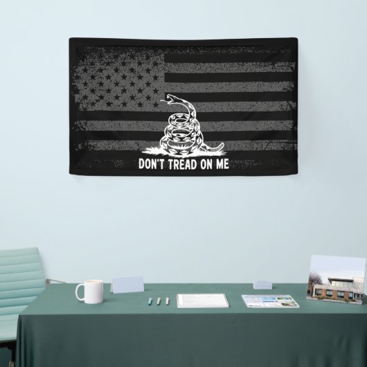 Banderoles Black & White Ne pas me taper sur le drapeau améri (Salon professionnel)