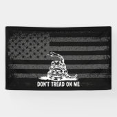 Banderoles Black & White Ne pas me taper sur le drapeau améri (Horizontal)