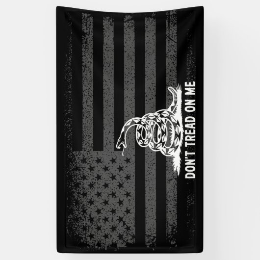 Banderoles Black & White Ne pas me taper sur le drapeau améri (Vertical)