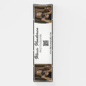 Banderoles Black & White Script QR Code Minimalist booth Tent (Verticale)