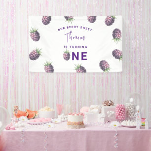 Banderoles Blackberry d'aquarelle 1er anniversaire