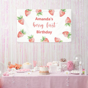 Banderoles Blackberry d'aquarelle 1er anniversaire