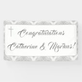 Banderoles Blanc Faux Satin (Horizontal)