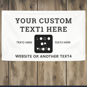 Banderoles Blanc Moderne Simple Entreprise Logo Photo Marque