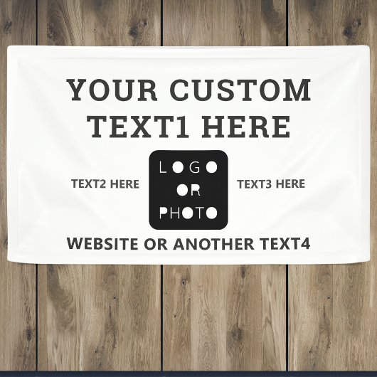 Banderoles Blanc Moderne Simple Entreprise Logo Photo Marque