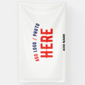 BANDEROLES BLANC PERSONNALISABLE MODERNE ET ÉLÉGANT, MARQUE V (Vertical)