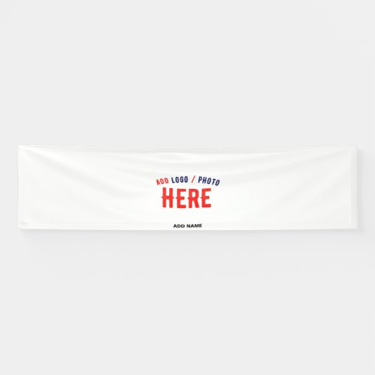 BANDEROLES BLANC PERSONNALISABLE MODERNE ET ÉLÉGANT, MARQUE V (Horizontal)