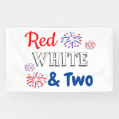 Banderoles Blanc rouge et deux 2e anniversaire (Horizontal)