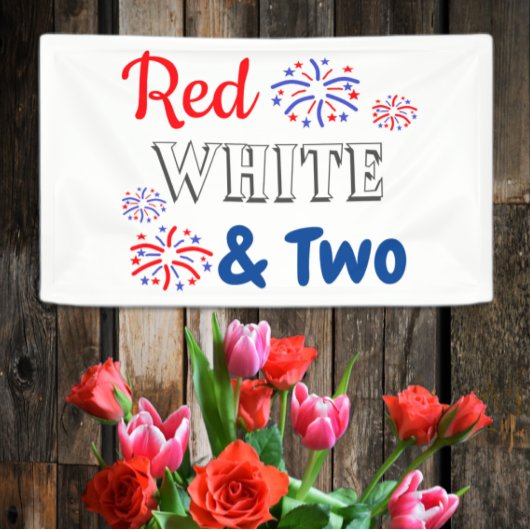 Banderoles Blanc rouge et deux 2e anniversaire