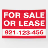 Banderoles Blanc rouge personnalisé à vendre ou à louer Immob (Horizontal)
