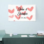 Banderoles blanc simple style de texte mariage rouge coeur (Salon professionnel)