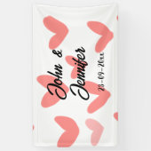 Banderoles blanc simple style de texte mariage rouge coeur (Vertical)