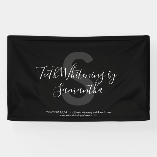 Banderoles Blanchiment Des Dents Monogramme Script (Horizontal)