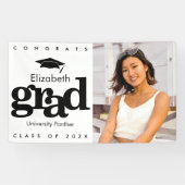 Banderoles Blancs noir photo de graduation simple moderne aud (Horizontal)