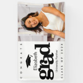 Banderoles Blancs noir photo de graduation simple moderne aud (Vertical)