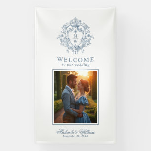 Banderoles Blason de monogramme Régence vintage Bienvenue de