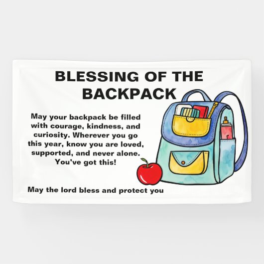 Banderoles Blessing of the Backpacks Banner | Courage,  (Horizontal)