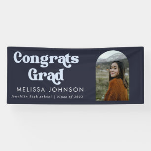 Banderoles Bleu 2 Tone Retro Type Arc Photo Grad Party