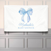 Banderoles Bleu Aquarelle Coquette Bow Baby shower minimal