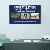 Banderoles Bleu audacieux de photo des félicitations trois (Salon professionnel)