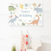 Banderoles Bleu Boy Boho Dinosaur Anniversaire (Insitu)