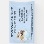 Banderoles Bleu bulle Grooming assis Chien Chat Spa Bain (Vertical)