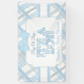 Banderoles Bleu, c'est un garçon, baby shower de plaid (Vertical)
