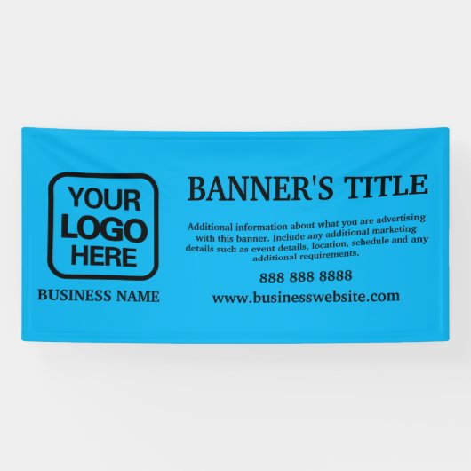 Banderoles Bleu ciel | Logo moderne Black Business (Horizontal)