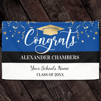 Banderoles Bleu Confetti Graduation