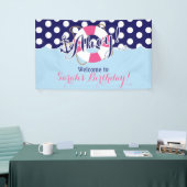 Banderoles Bleu et rose, marin, Anniversaire nautique (Salon professionnel)