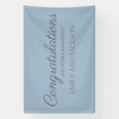 Banderoles Bleu Gris Élégant Engagement en Écriture Script (Verticale)