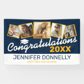 Banderoles Bleu Jaune Blanc Congrats Graduate 2025 (Horizontal)