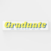 Banderoles Bleu Jaune Énorme Editable Graduation Moderne (Horizontal)