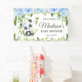 Banderoles Bleu Panda Vert Floral Bambou Cadre (En situation)