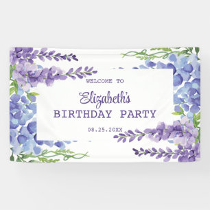 Banderoles Bleu Purple Wisteria Floral Verdure Anniversaire