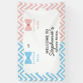 Banderoles Bleu, rose Chevron Genre Révéler Bow et Bow Cravat (Vertical)