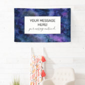 Banderoles Bleu violet majestueux étoile Nebula Aquarelle (En situation)